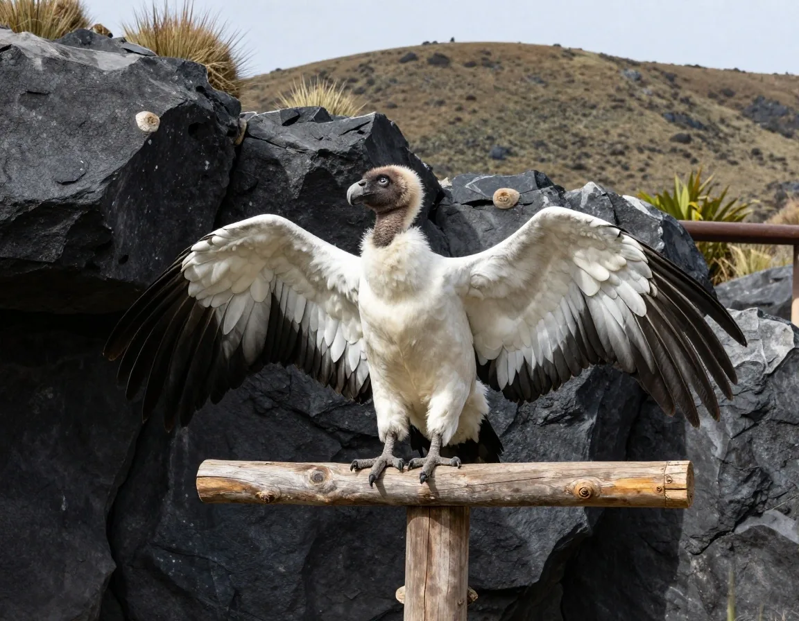 Aviario de cóndor con rocas