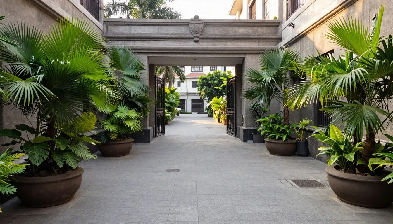 Ingreso de un parque urbano en Lima por la mañana